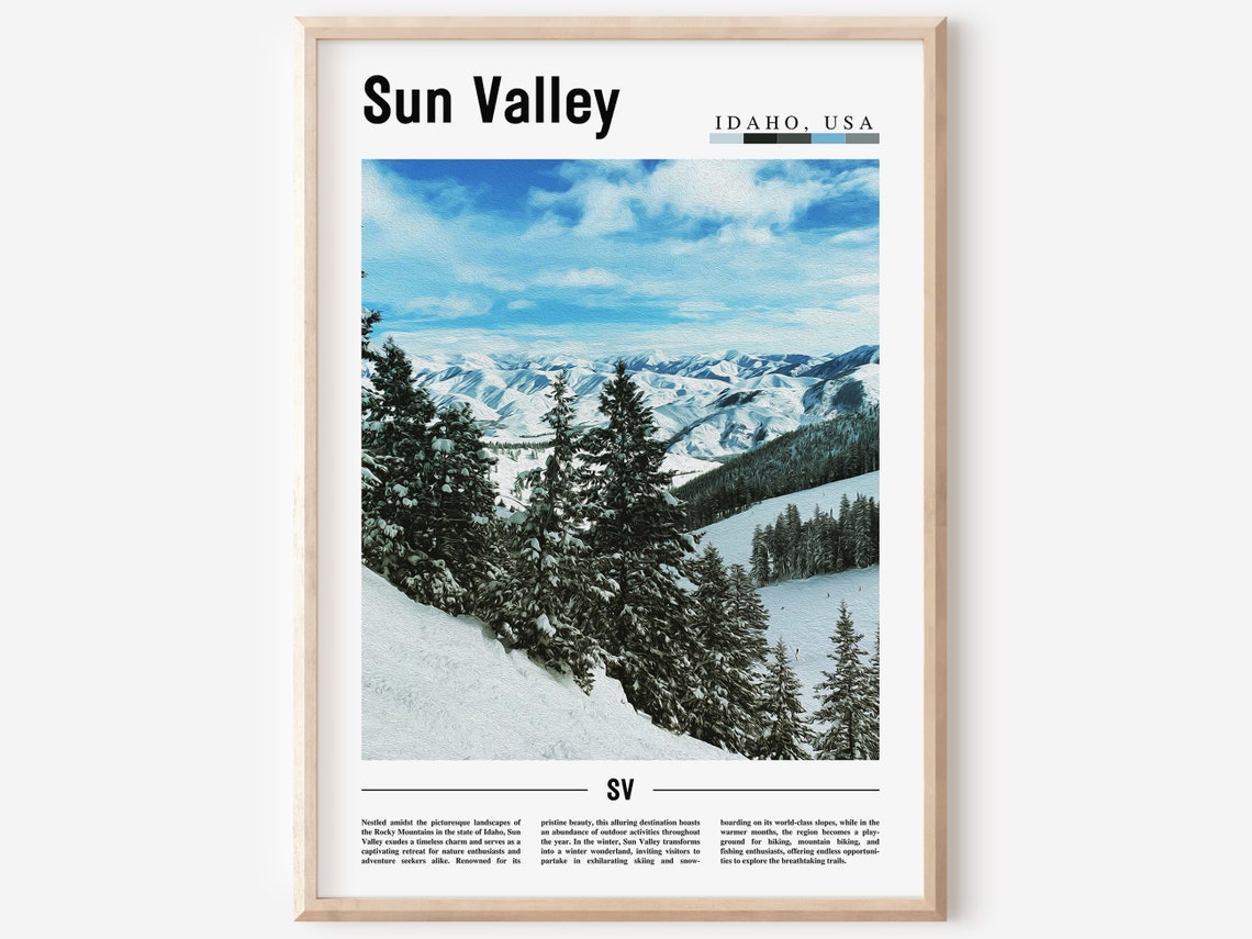Sun Valley Poster Sun Valley Print Sun Valley Wall Art United States Photo United States Poster United States Print Travel Poster