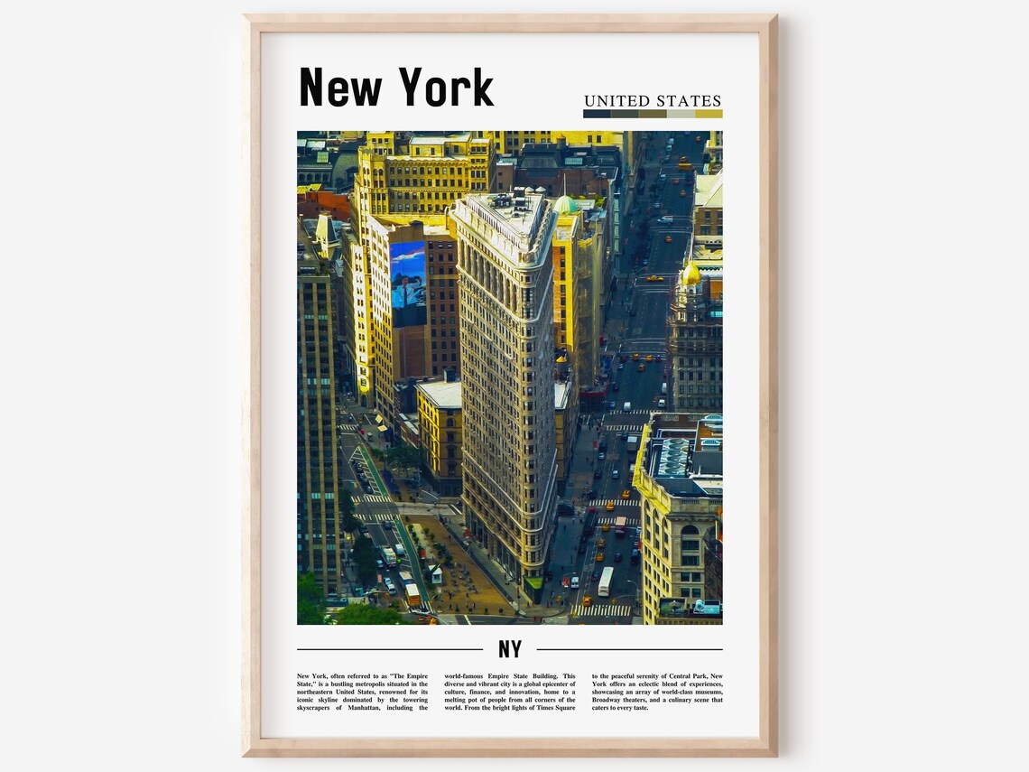 New York City Flatiron Building Aerial Cityscape Street View Poster
