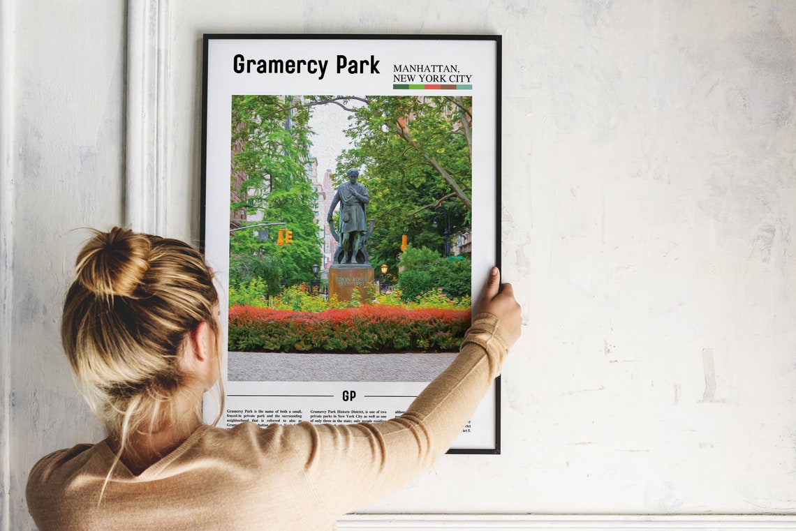 Gramercy Park Print Gramercy Park Poster Gramercy Park Wall Art Oil Painting Poster City Print City Artwork Travel Artwork Travel Art - Image 2