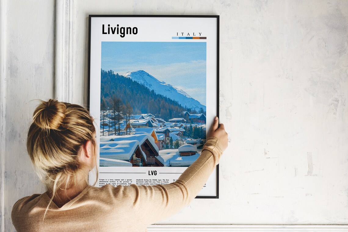 Livigno Print Livigno Poster Livigno Wall Art Italy Poster Italy Print Italy Wall Art Minimal Travel Poster - Image 2