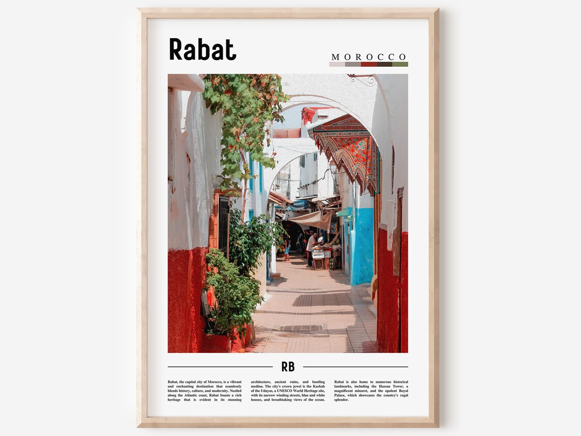 Rabat Morocco Old Medina Alleyway Archways Travel Photo Poster