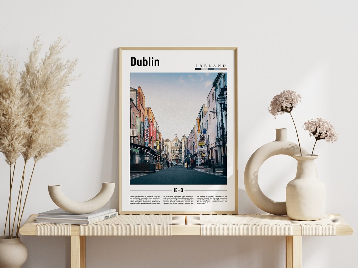 Dublin Ireland Historic Street Cathedral Travel Photo Art Poster - Image 3