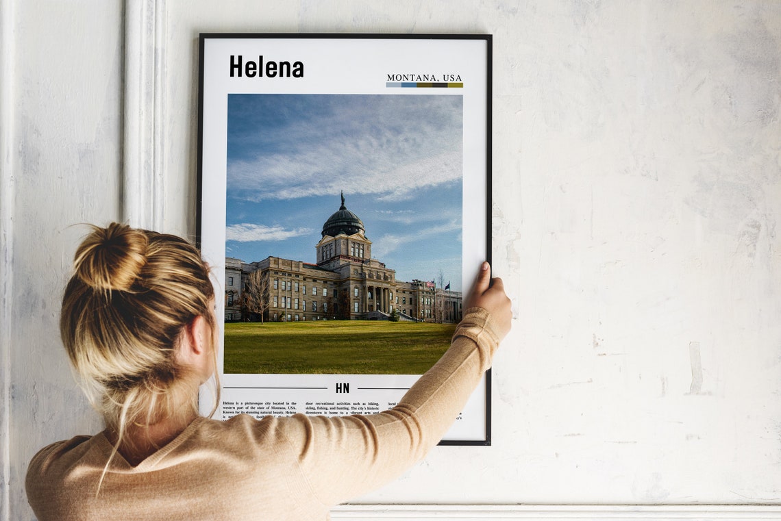Helena Montana State Capitol Dome Historic Building Travel Poster - Image 2