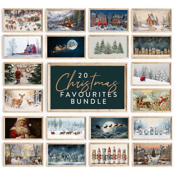Christmas Village Art Print, Holiday Wall Decor