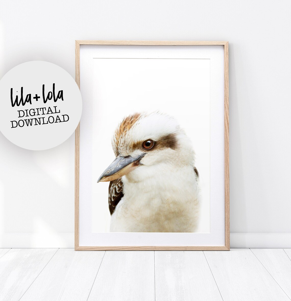 Kookaburra Print, Australian Bird Minimalist Art Print