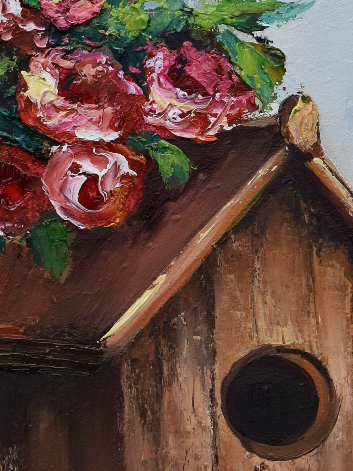 Two Songbirds Blossom Branch Garden Perch Wildlife Painting Poster - Image 4
