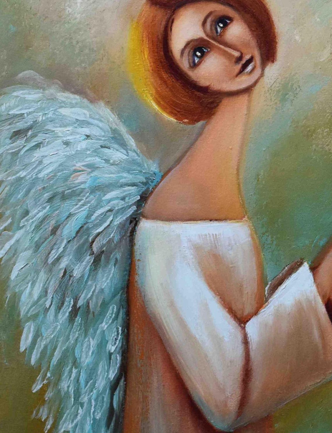 Angel Home Art Angel Painting Angel Art Beautiful Angel Art Religious Painting Religious Wall Art Angel For Home Art Painting In Oil - Image 5