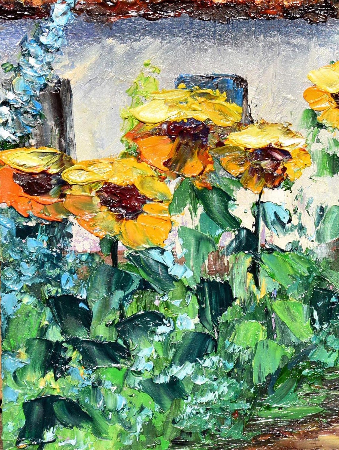 Rural House Art Ukraine Art Summer Landscape Art Landscape Painting Ukrainian Girl Art Yellow Flowers Art Well Landscape Art Palette Knife - Image 2