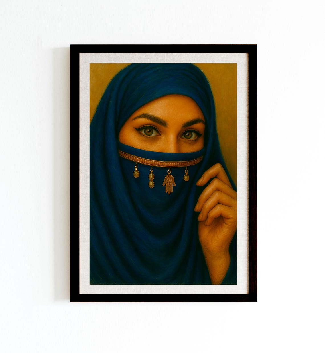 Interesting Muslim Woman Acrylic Portrait Wall Art Decorative Mural