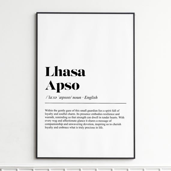 Lhasa Apso Art Print Cute Dog Illustration Wall Minimalist Home Decor Gift For Lovers