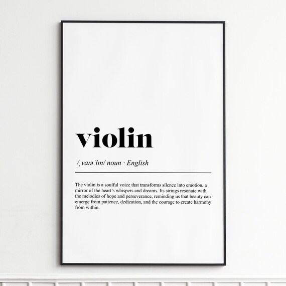 Soulful Violin Music Dictionary Definition Typography Poster