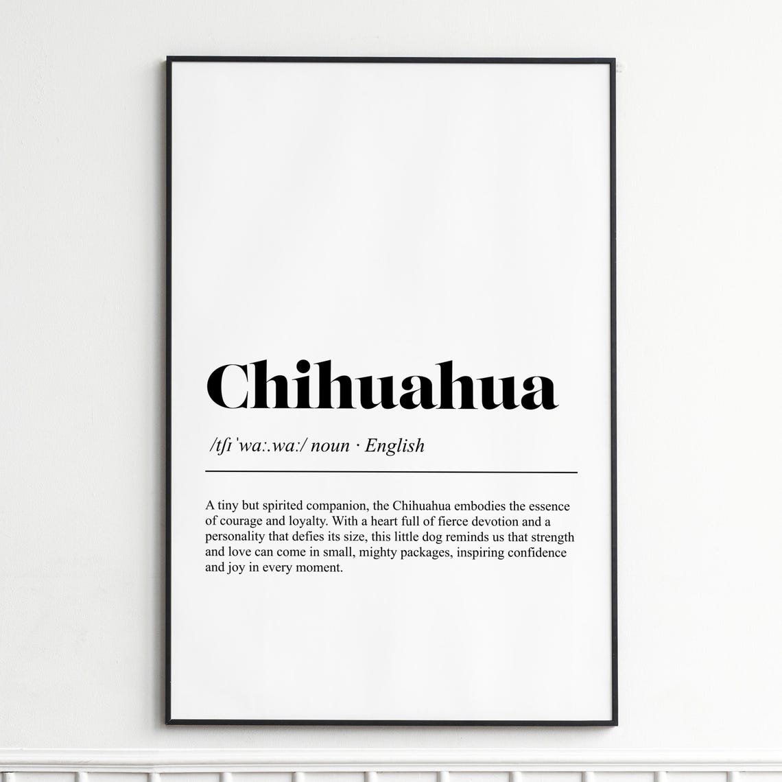 Chihuahua Art Print Cute Dog Illustration Wall Minimalist Home Decor Gift For Lovers