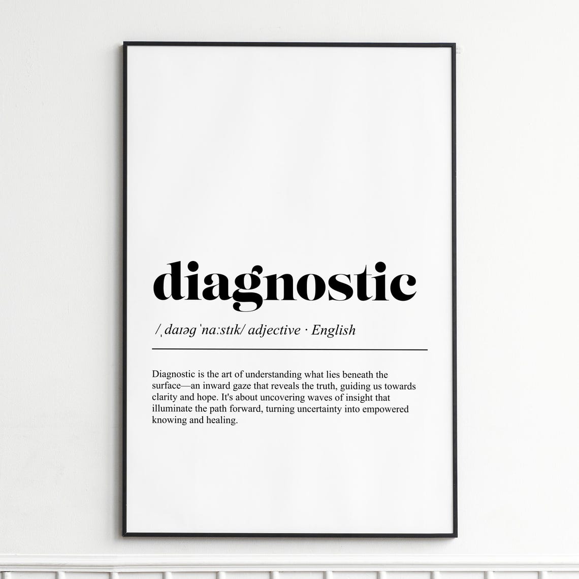 Diagnostic Definition Insight Clarity Word Art Typography Poster