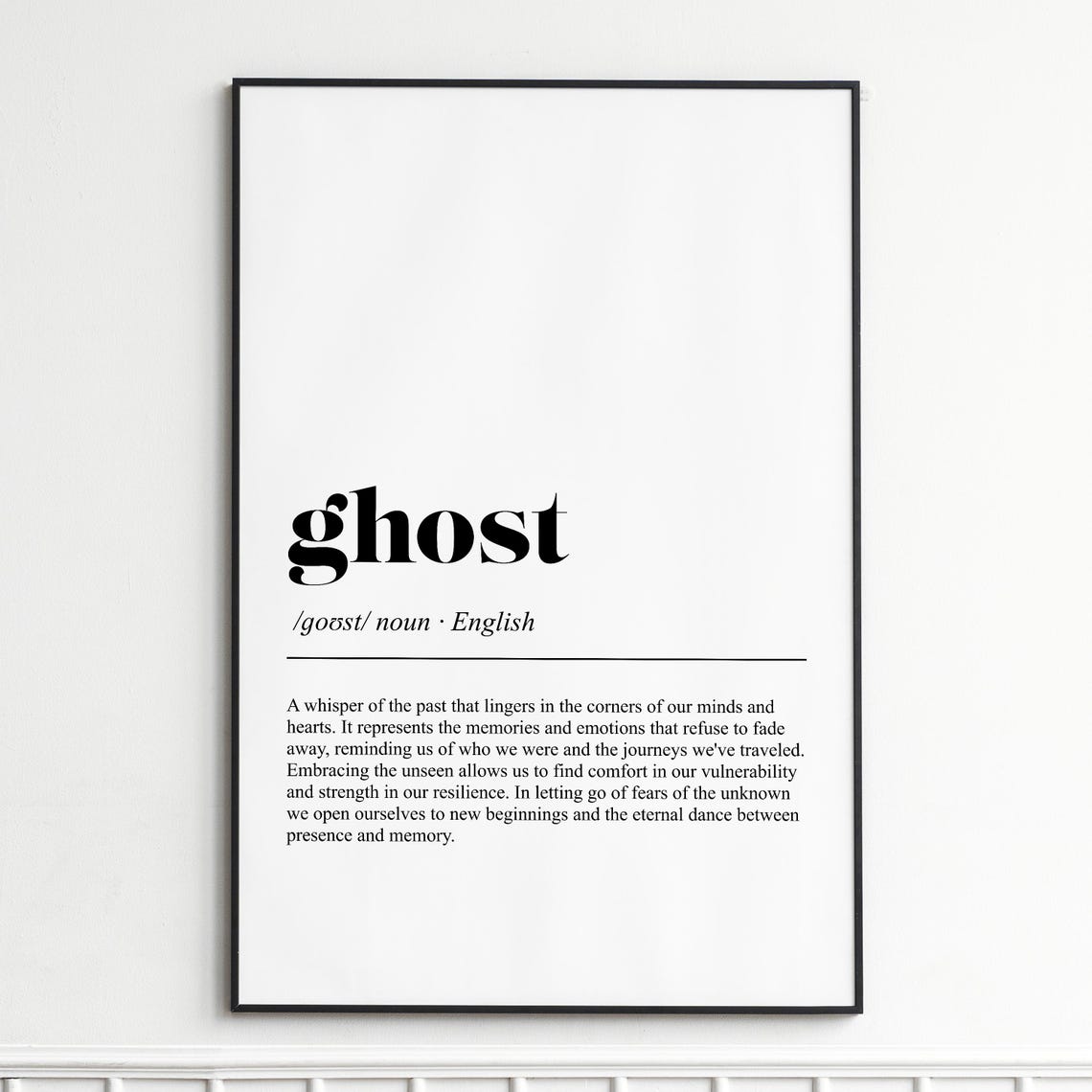 Ghost Definition Dictionary Style Typography Wall Decor Poster