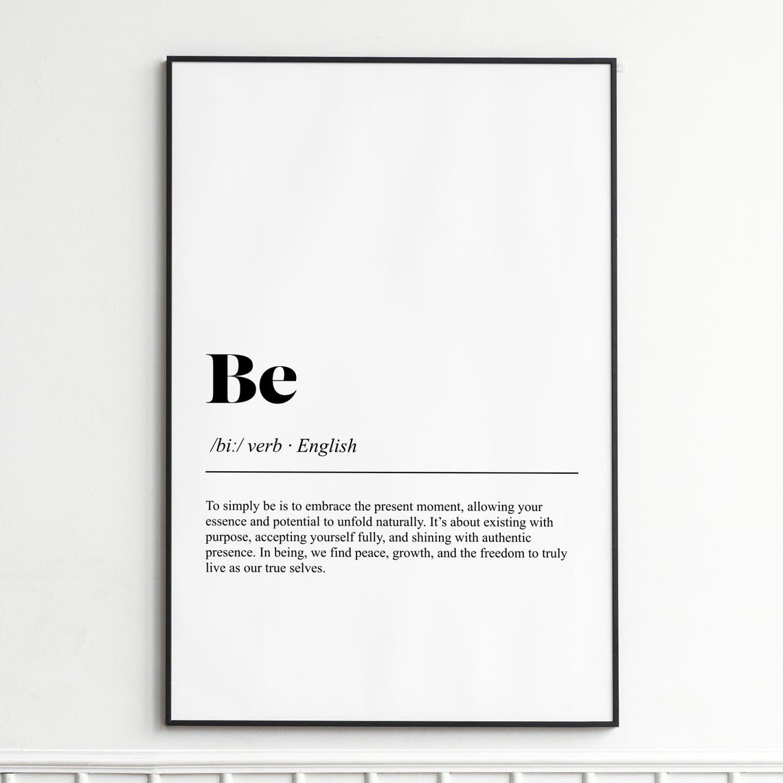 Be Present Moment Calm Mindfulness Word Definition Wall Poster