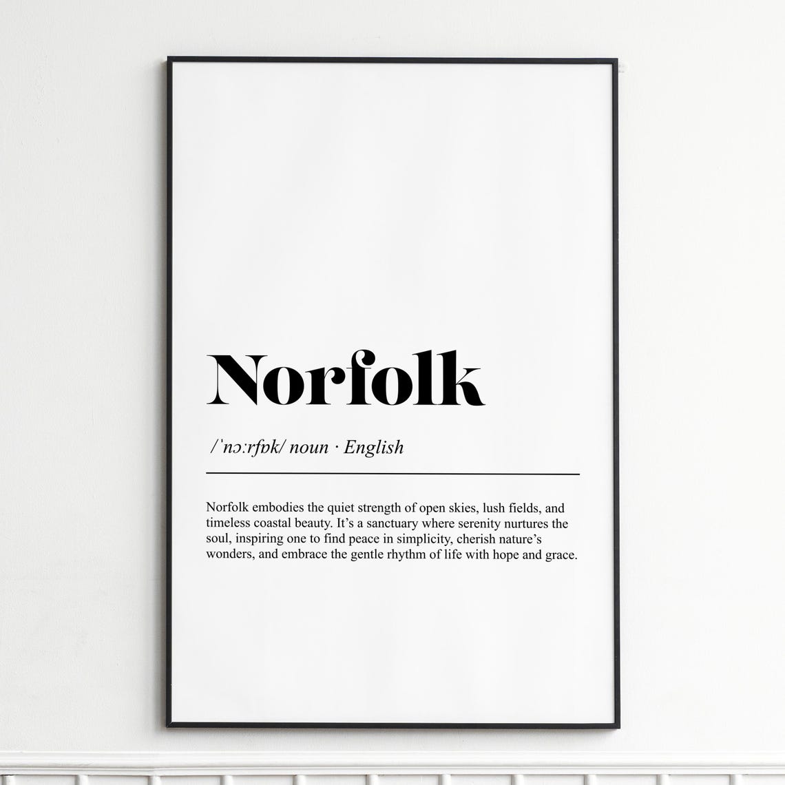 Norfolk England Dictionary Definition Elegant Typography Poster