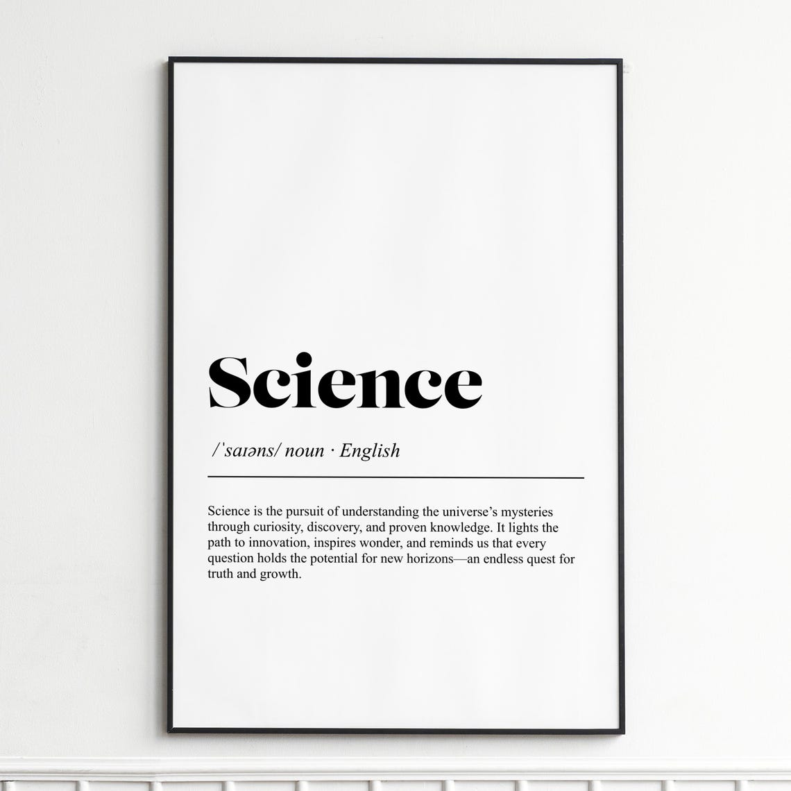 Science Word Definition Dictionary Style Minimalist Art Poster