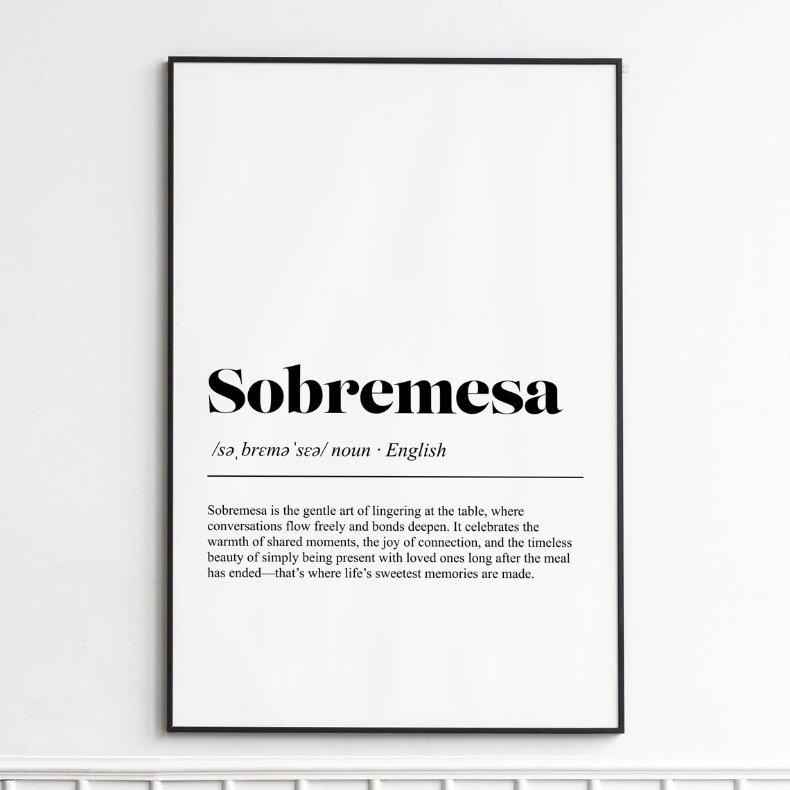 Sobremesa Word Definition Dictionary Style Elegant Art Poster