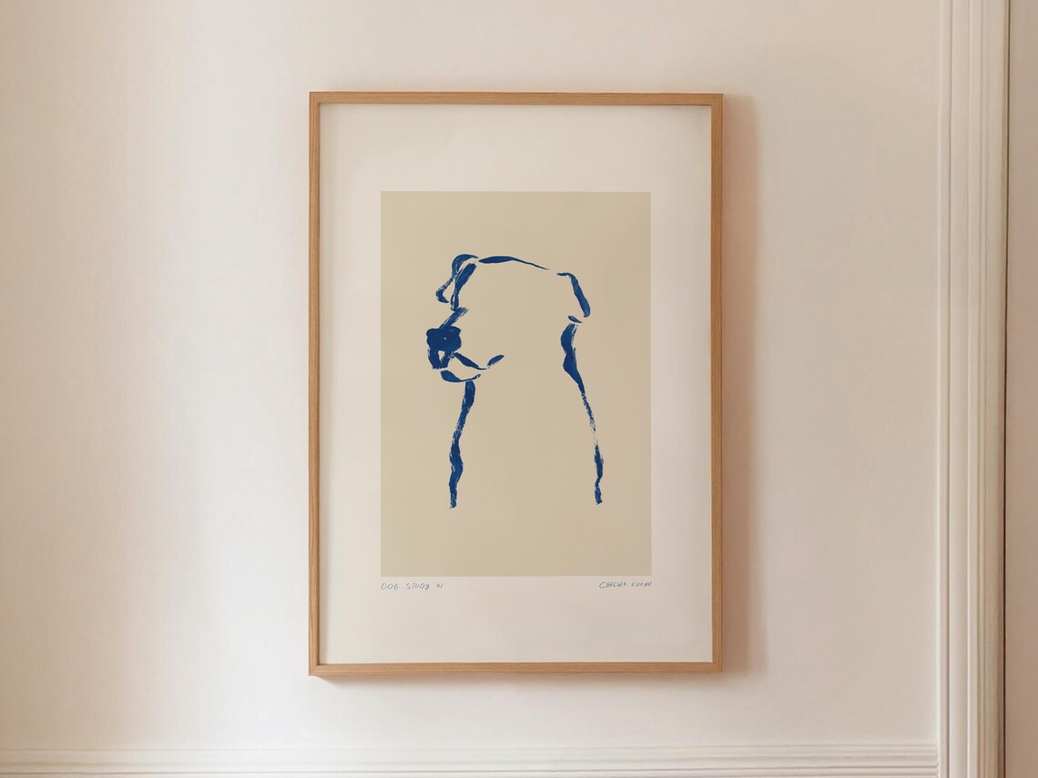 Dog Study, Modern Minimalist Line Art Print