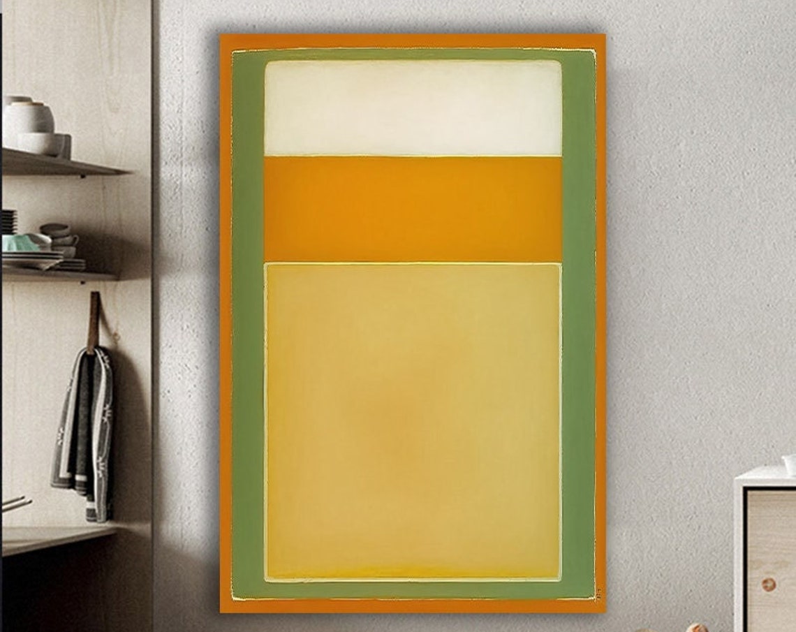 Soft Warm Cream Orange Pale Gold Color Field Rothko Style Poster