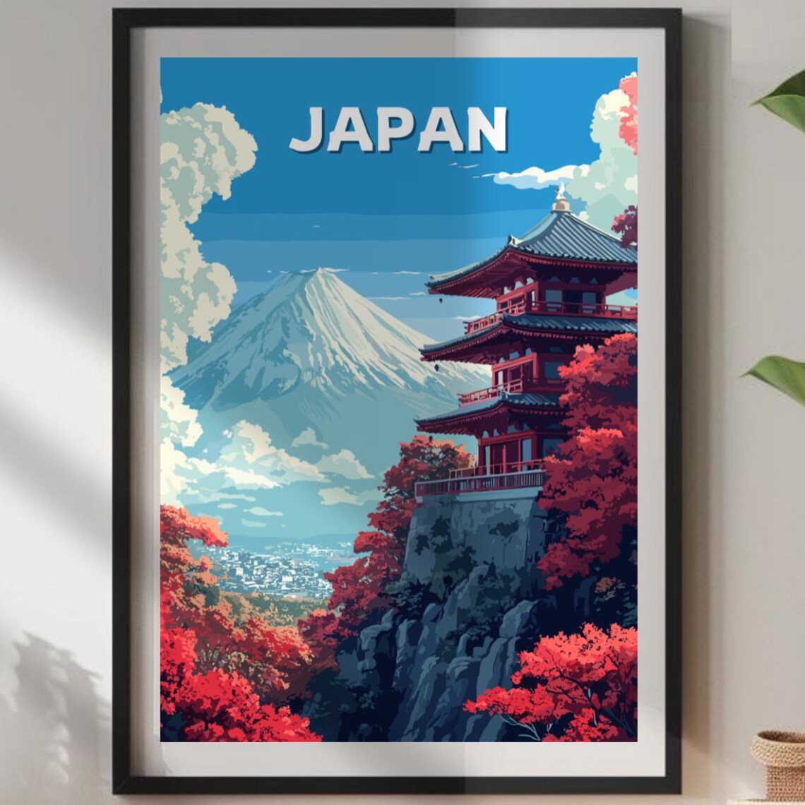 Japan Mount Fuji Chureito Pagoda Autumn Leaves Travel Poster