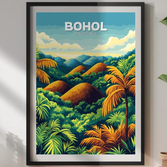 Bohol Poster Travel Chocolate Hills Artwork Home Dcor The Philippines