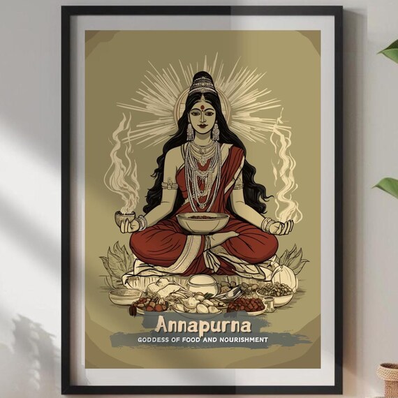 Annapurna Hindu Goddess Of Food And Nourishment Art Print