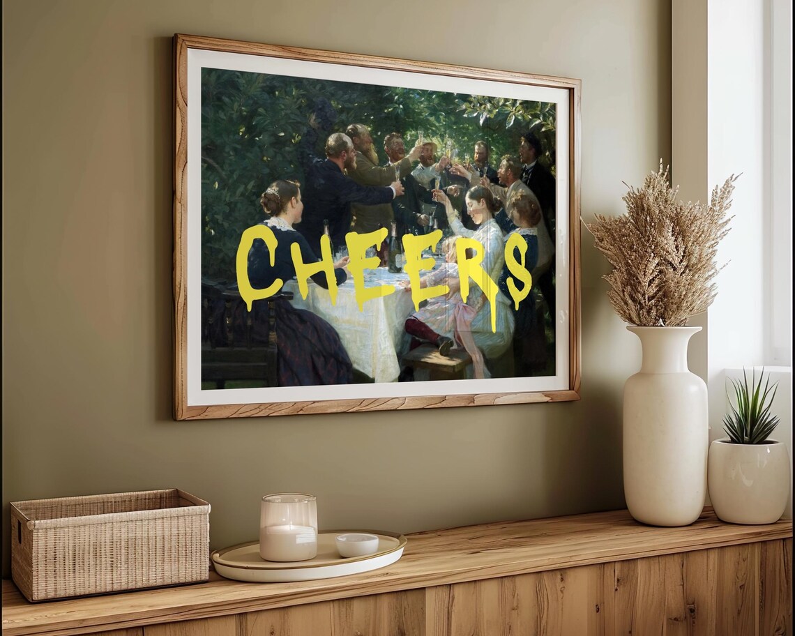 Cheers Altered Hip Hip Hurrah Kroyer Party Toast Painting Poster - Image 7