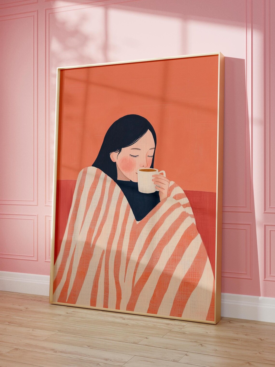 Girl With Coffee, Trendy Abstract Kitchen Decor