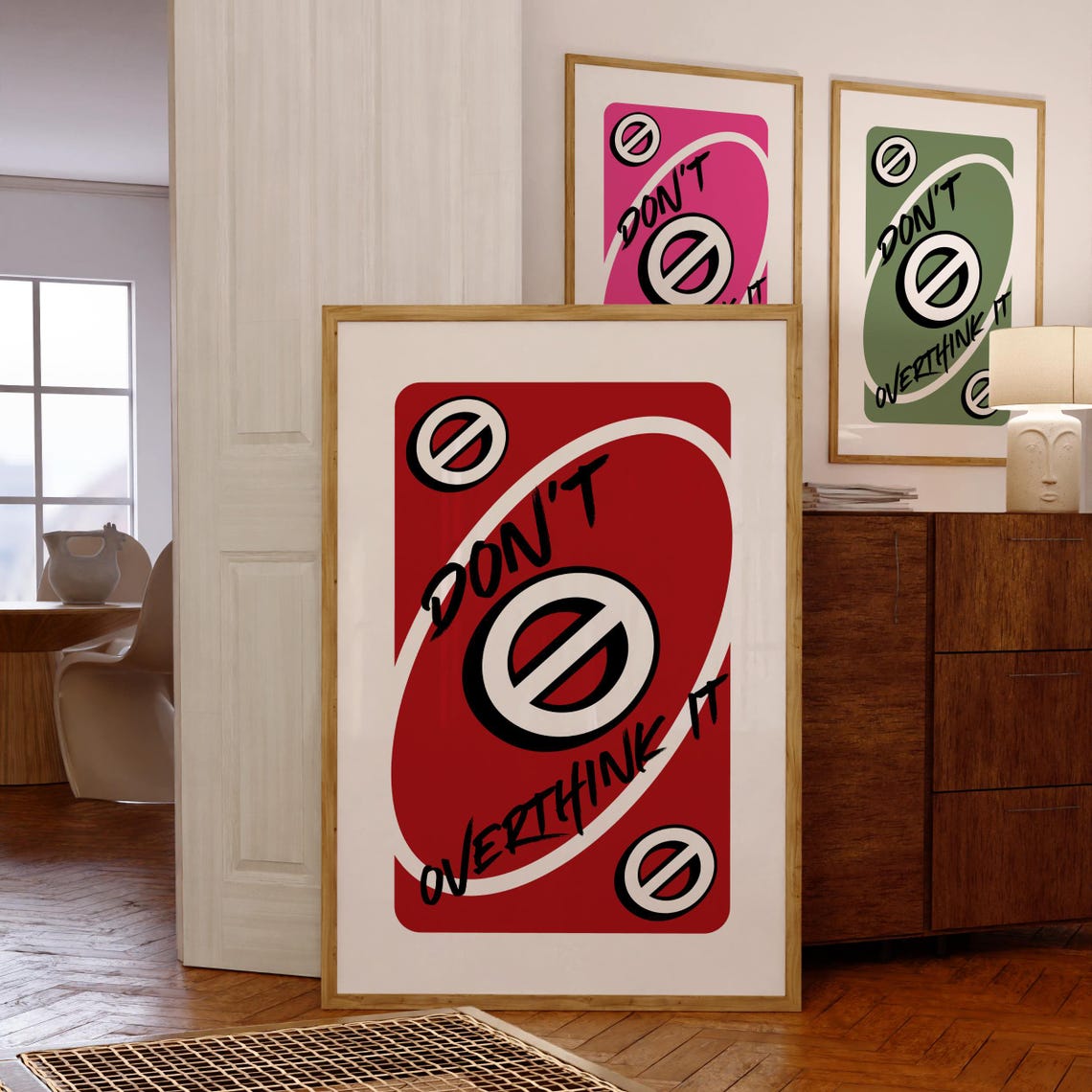 Dont Overthink It Red Playing Card Style Positive Mindset Poster - Image 8