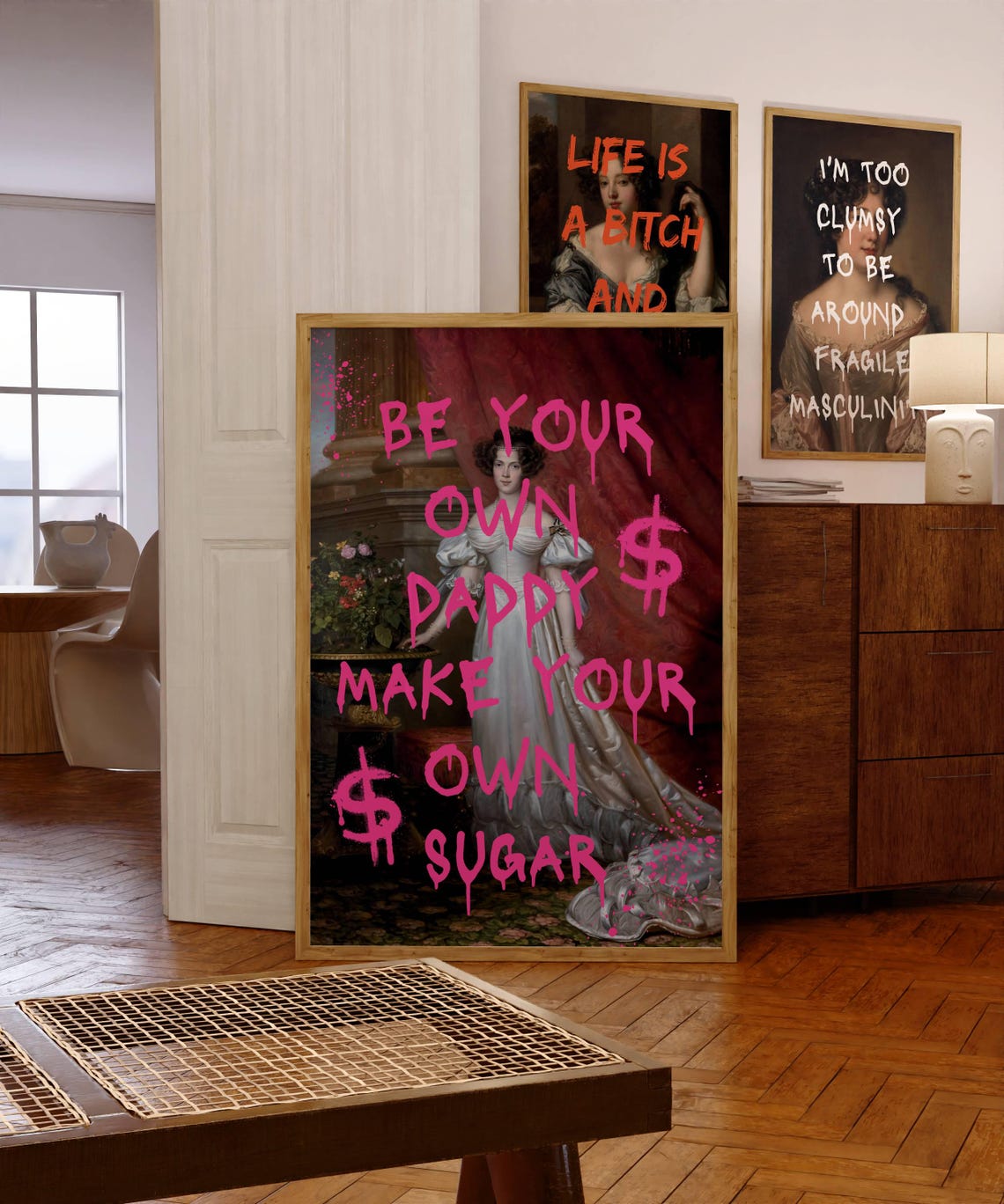 Be Your Own Daddy Make Your Own Sugar Altered Art Pink Poster - Image 8