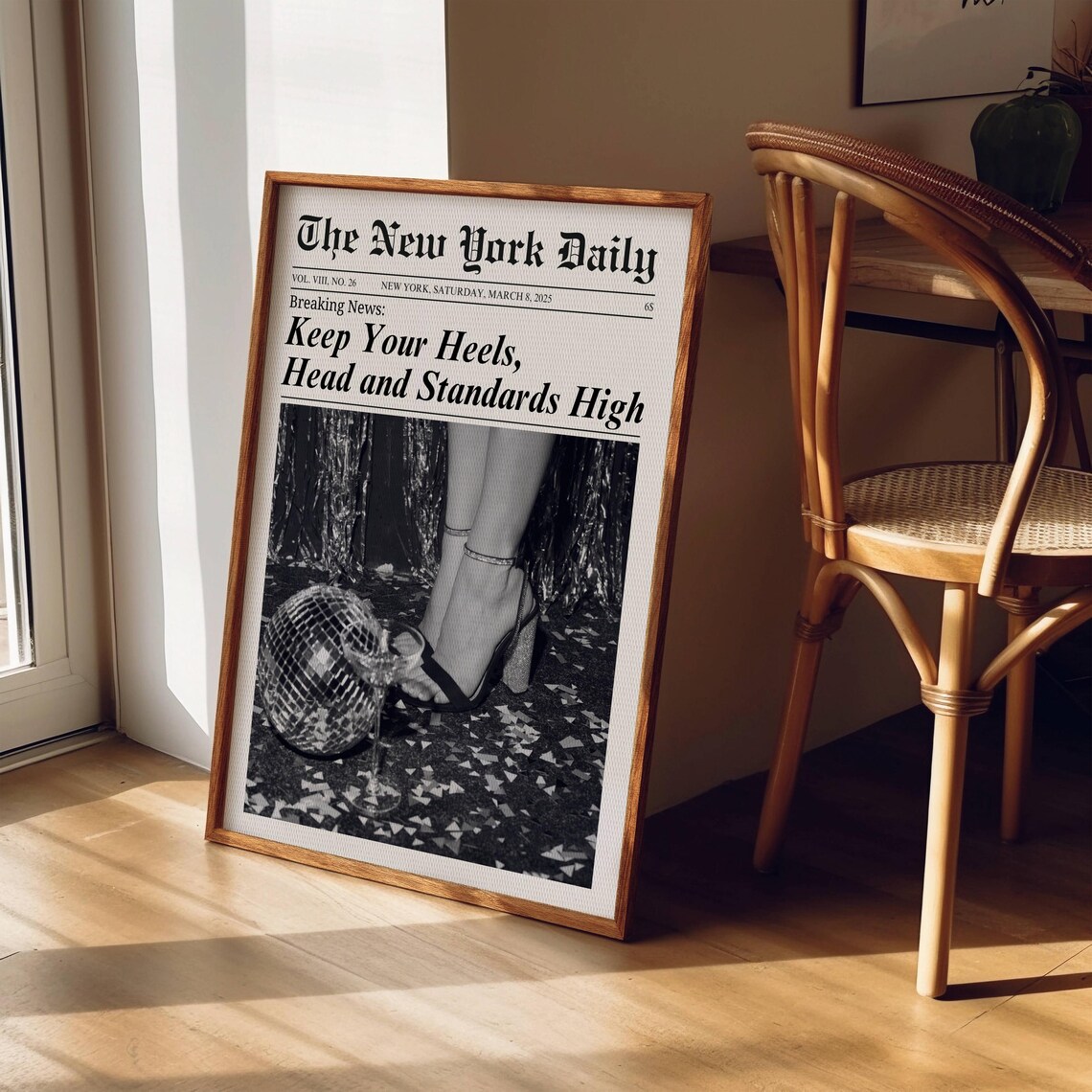 Keep Your Heels Quote, Vintage New York Times Art Print - Image 7