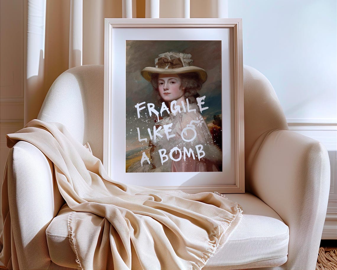 Fragile Like A Bomb Graffiti Altered Classic Hat Portrait Poster - Image 3