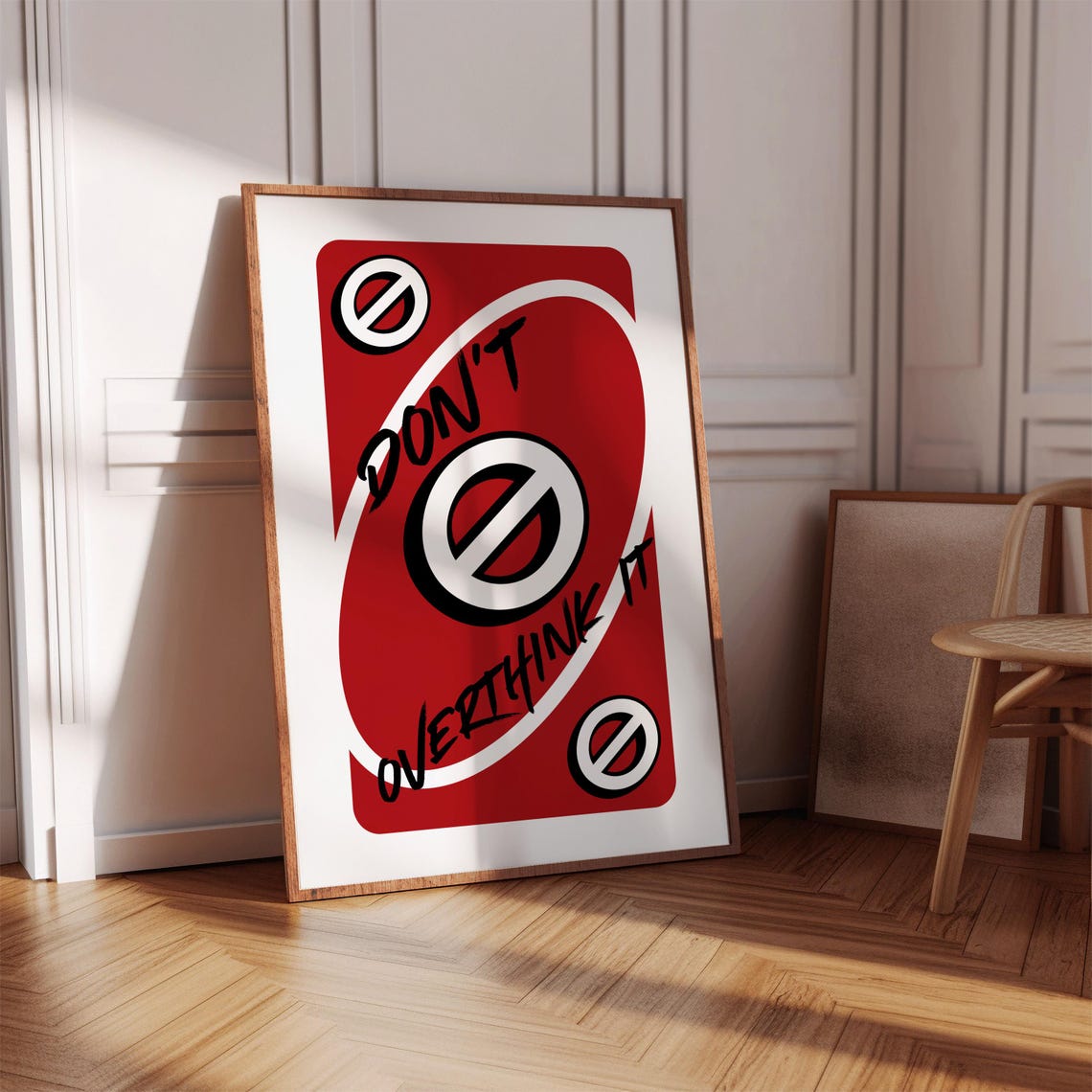 Dont Overthink It Red Playing Card Style Positive Mindset Poster - Image 6