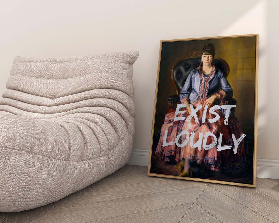 Exist Loudly Feminist Quote Art Print, Maximalist Decor - Image 7