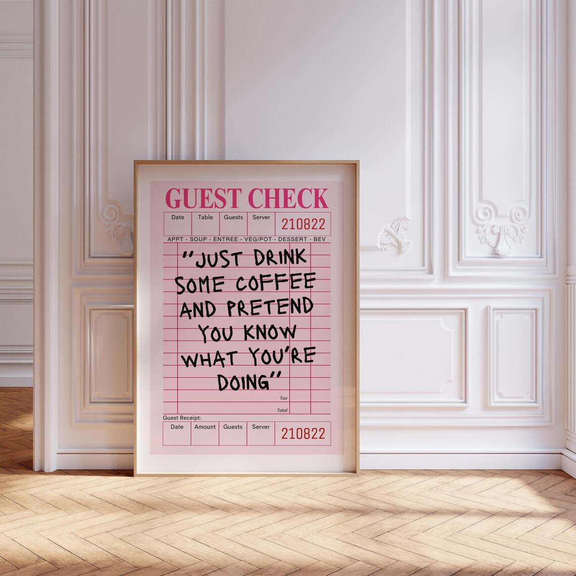 Trendy Guest Check Coffee Bar Cart Decor Art Print - Image 7