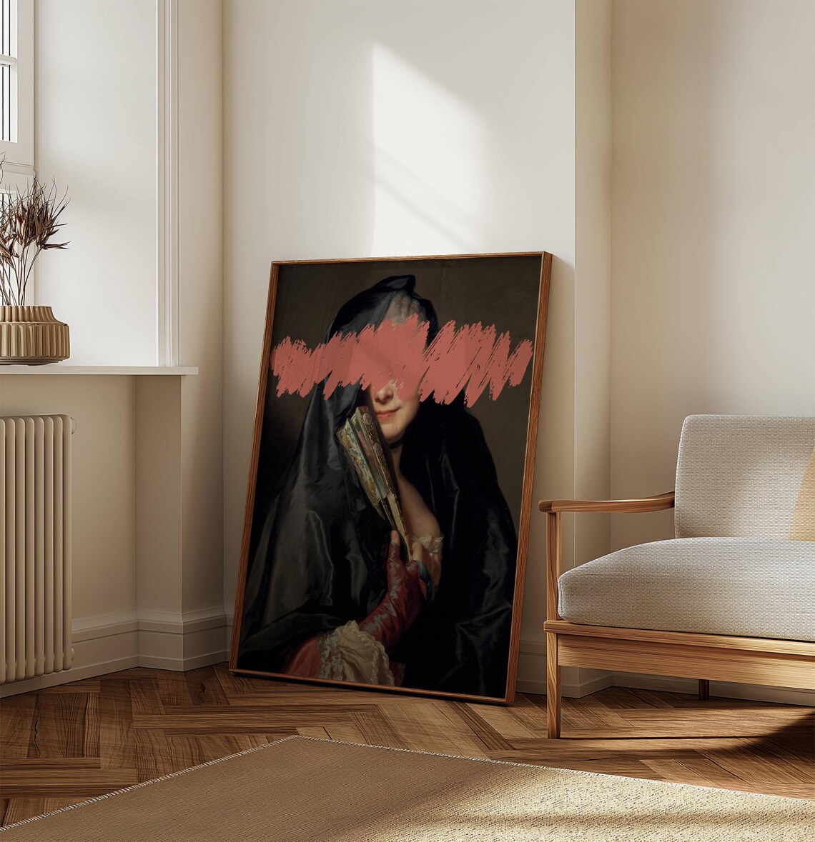Funny Altered Wall Art Vintage Woman Portrait Quirky Wall Art Antique Oil Painting Eclectic Wall Art Baroque Apartment Decor - Image 7