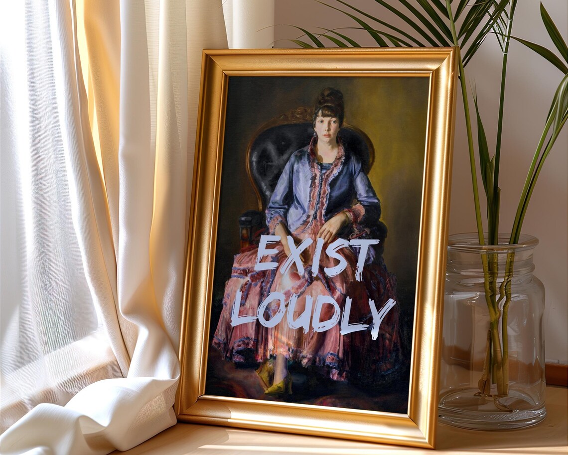 Exist Loudly Feminist Quote Art Print, Maximalist Decor - Image 5