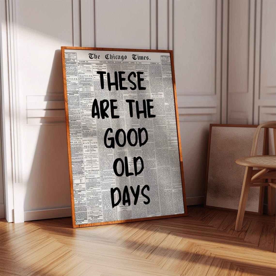 These Are The Good Old Days Vintage Newspaper Typography Poster - Image 5