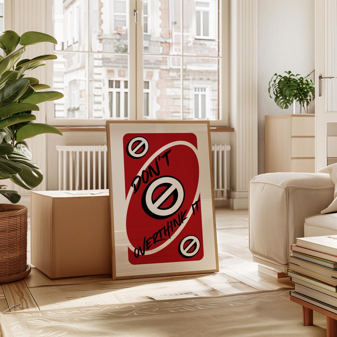 Dont Overthink It Red Playing Card Style Positive Mindset Poster - Image 4