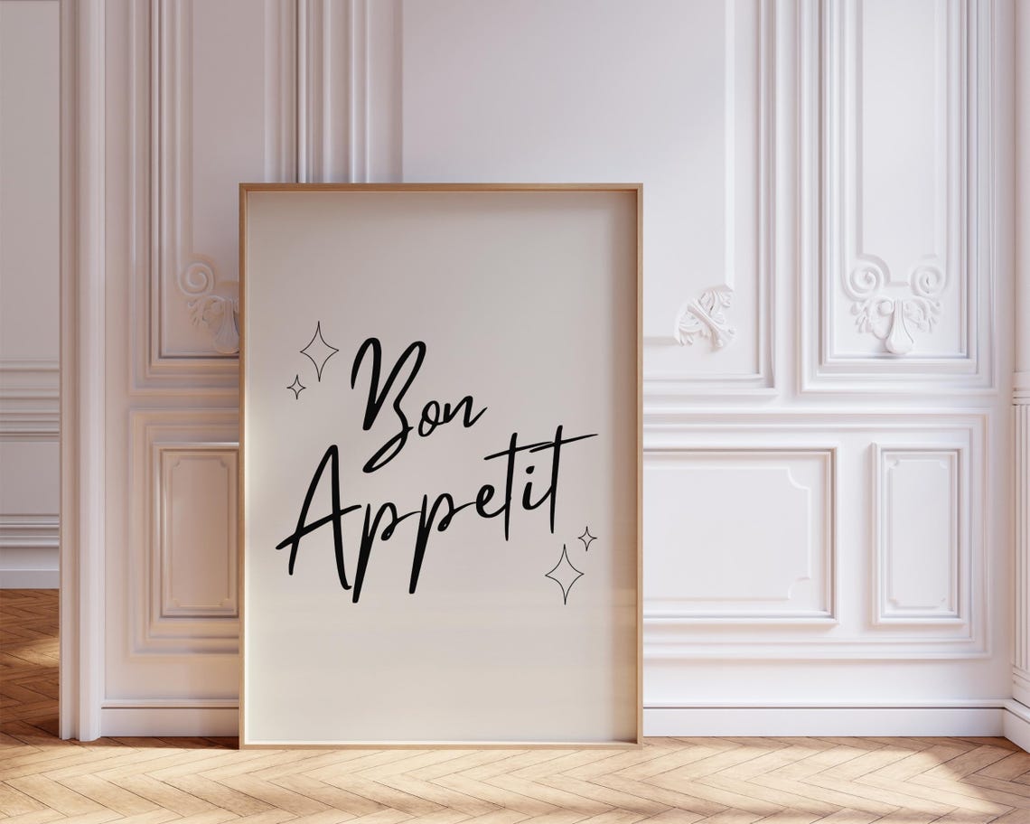 Bon Appetit Script Elegant Sparkle Minimalist Kitchen Poster - Image 8