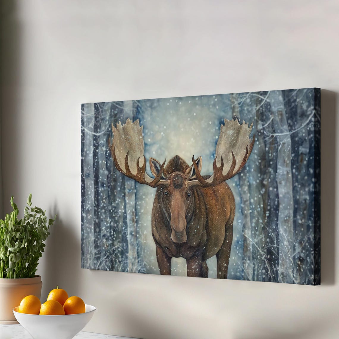 Deer In The Forest Animal Modern Wall Art Decor Gift For Nature Enthusiasts Framed Canvas