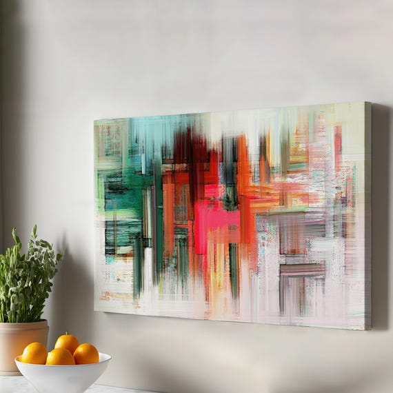 Abstract Oil Painting Look Decorative Canvas Wall Art With Brush Strokes Modern Decor