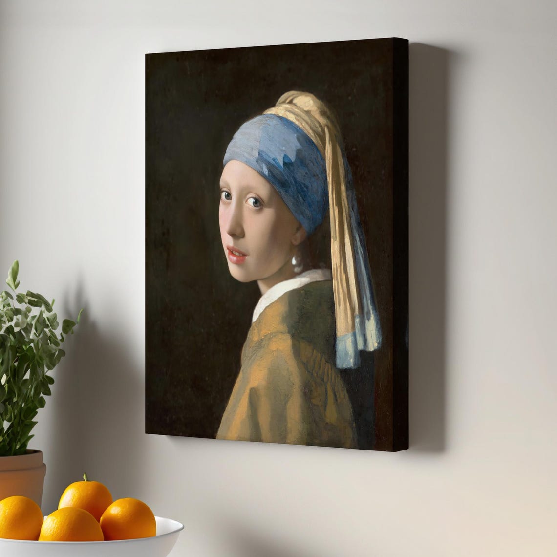 Girl With Pearl Earring Vermeer Classic Portrait Oil Painting Poster