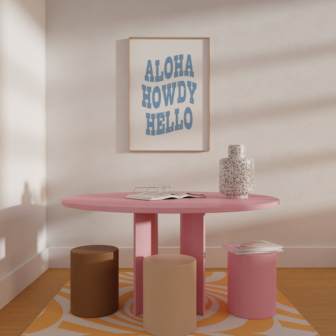Cowgirl Aloha Howdy Hello Wall Art Poster - Image 2