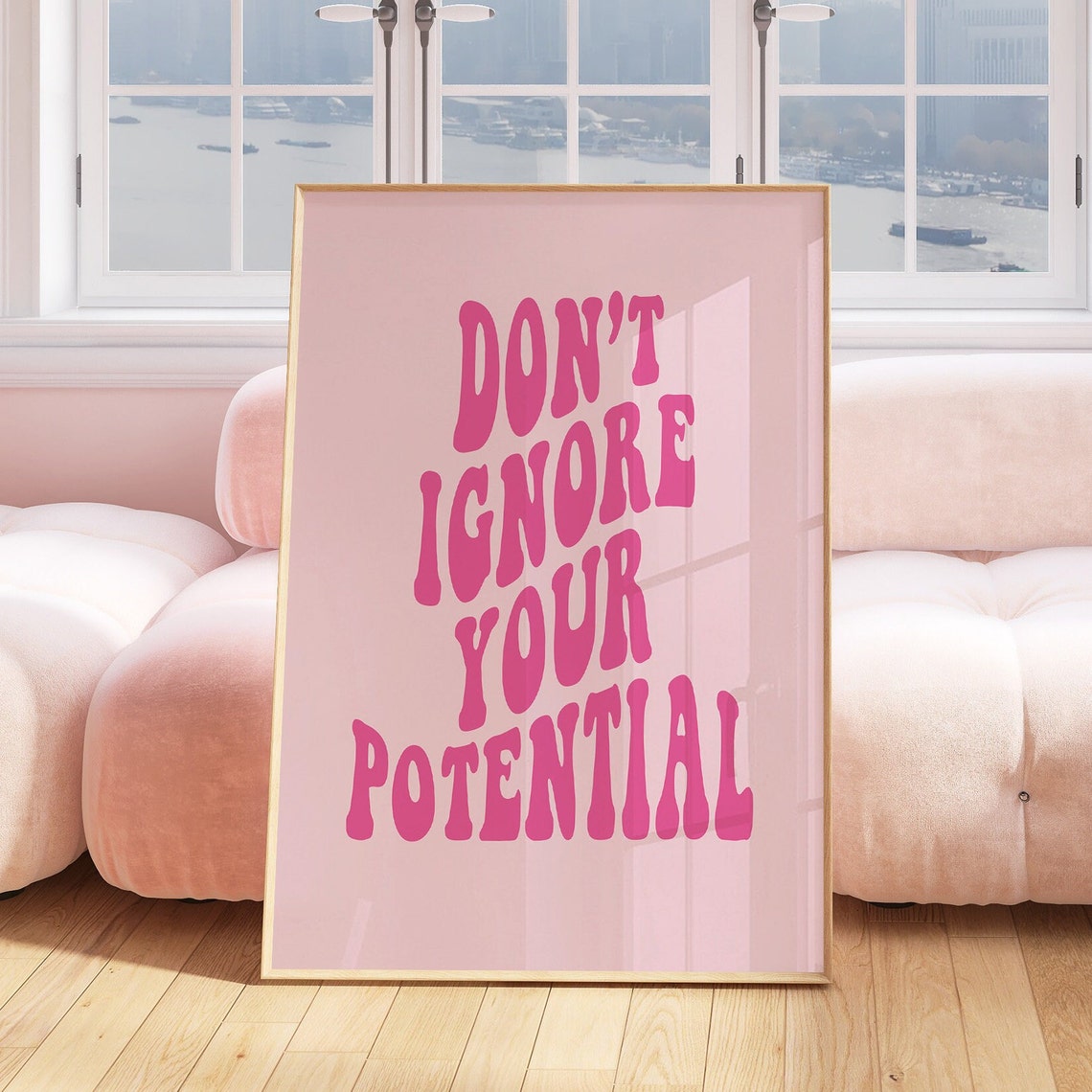 Dont Ignore Your Potential Pink Retro Motivational Quote Poster - Image 2