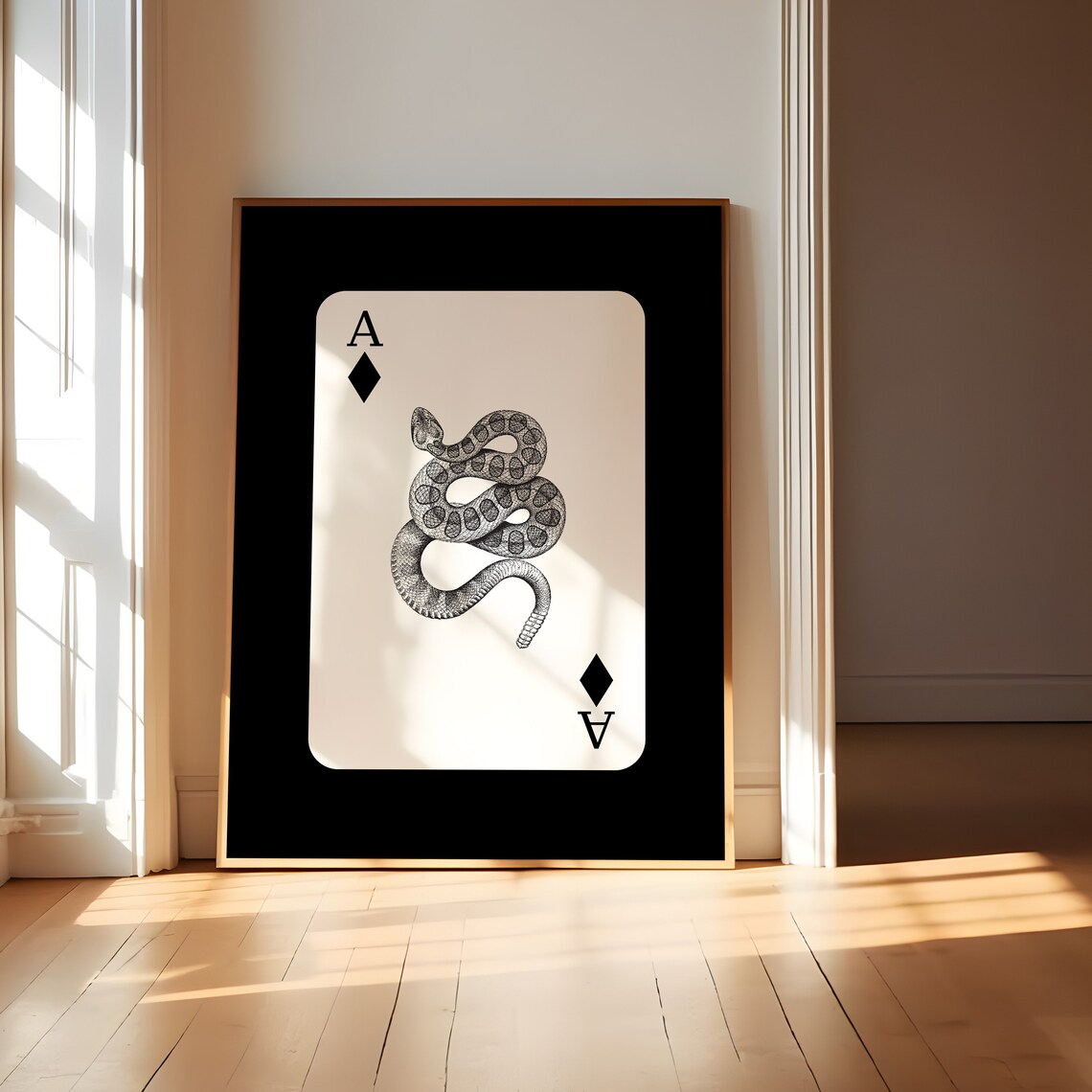 Western Gothic Snake Playing Card Art Print - Image 2