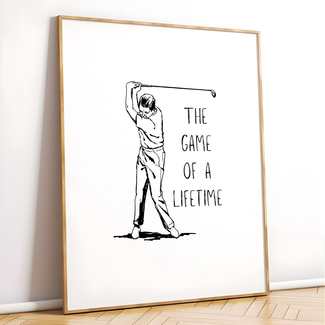 Vintage Golfer Sketch The Game Of A Lifetime Quote Golf Poster - Image 5