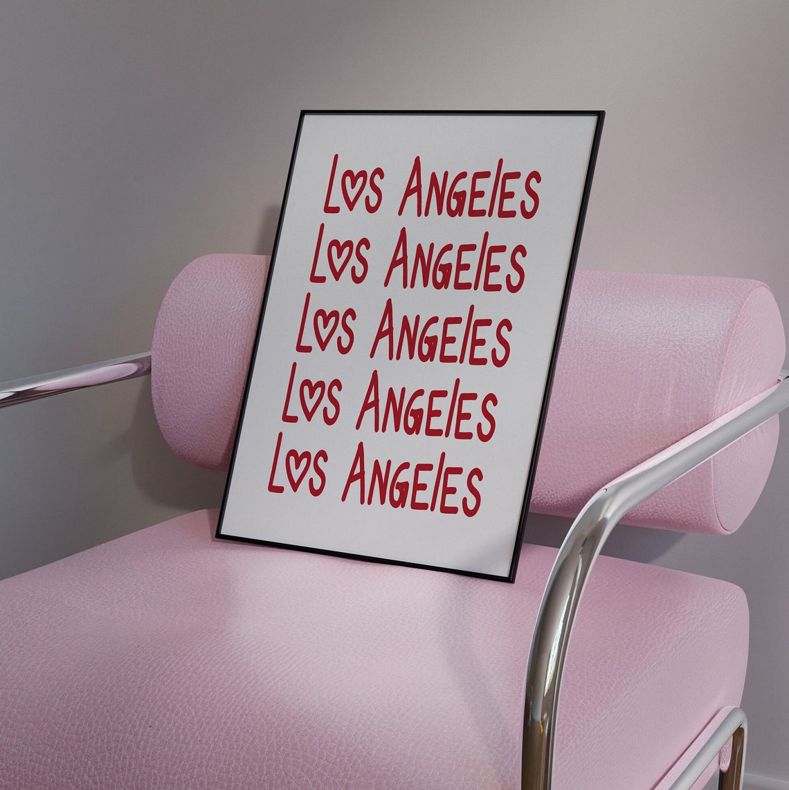 Los Angeles Print Poster Wall Art La California Art Minimalist La Art Heart Art Los Angeles Print Los Angeles Wall Art Print Art - Image 4