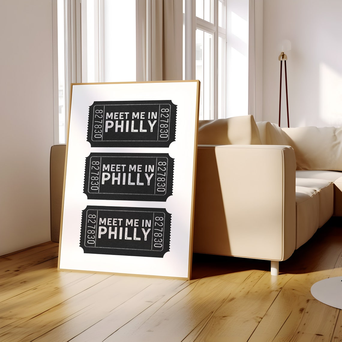 Meet Me In Philly Vintage Ticket Stubs Typography City Pride Poster - Image 3
